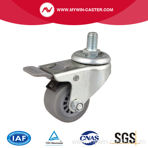 Stainless 1.5 Inch 35Kg Threaded Brake TPE Caster